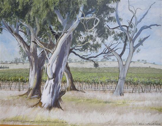 Bill Walls, oil on canvas, Lindemans Vineyard Padthaway, South Australia, signed and dated 2000, 34 x 45cm.